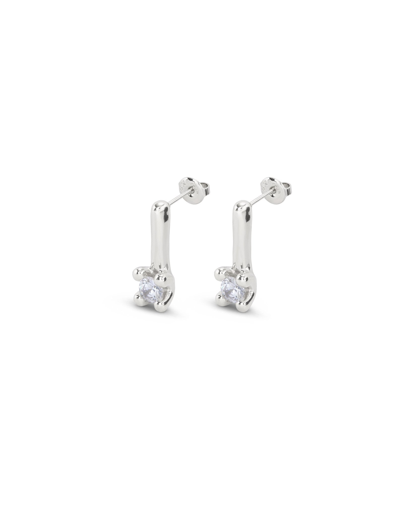 Drop earrings with white cubic zirconia