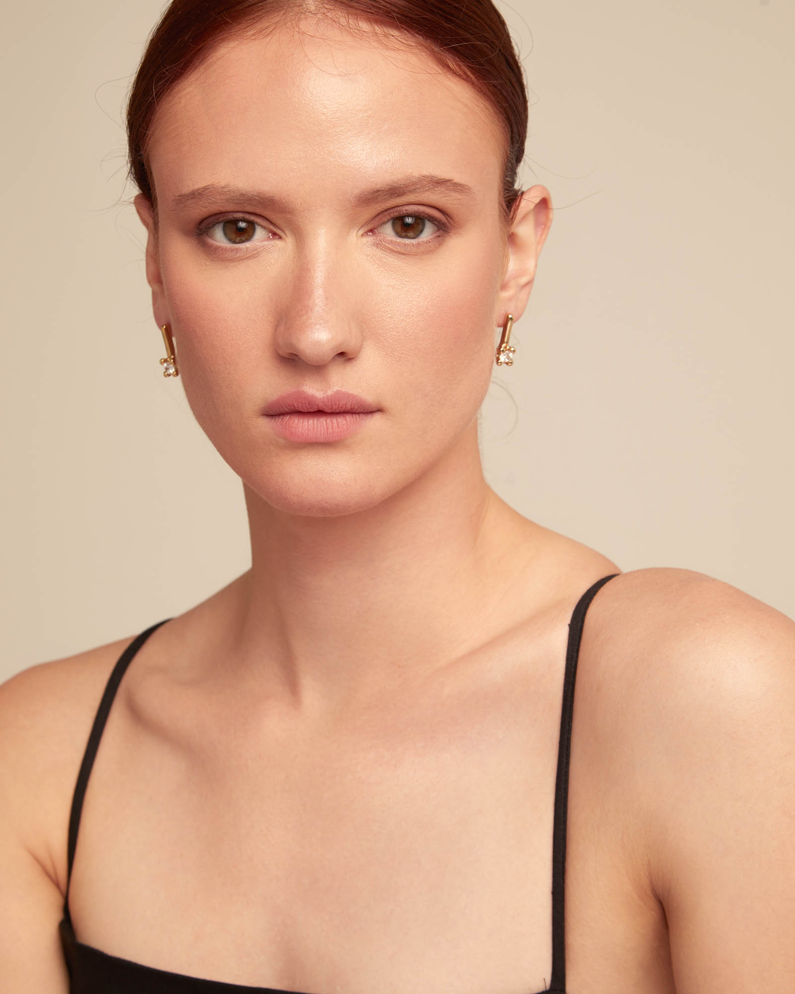 Drop earrings with blue cubic zirconia