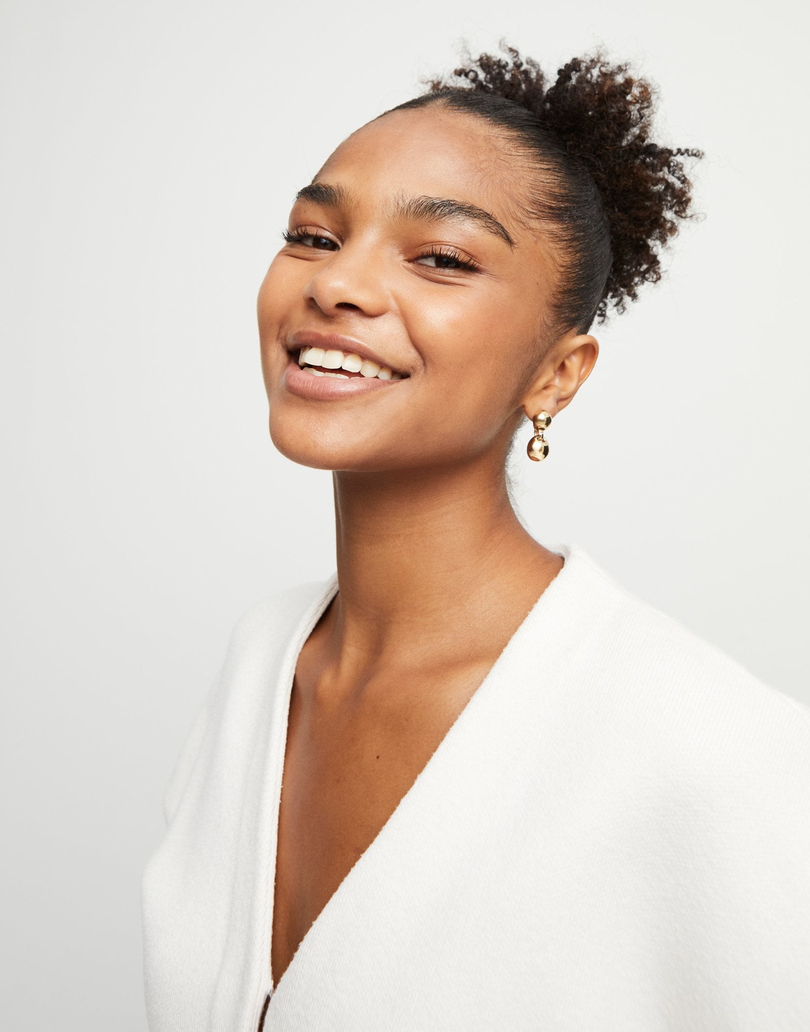 Drop earrings with two beads