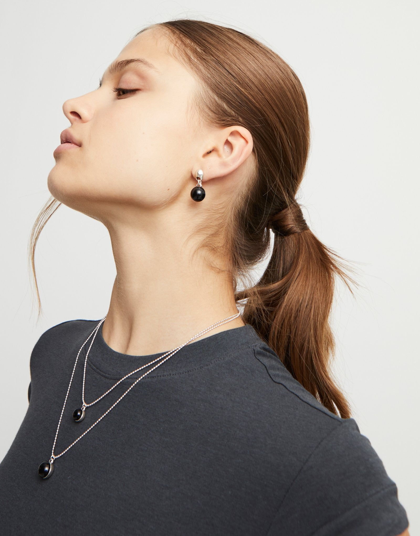 Drop earrings with two murano glass beads