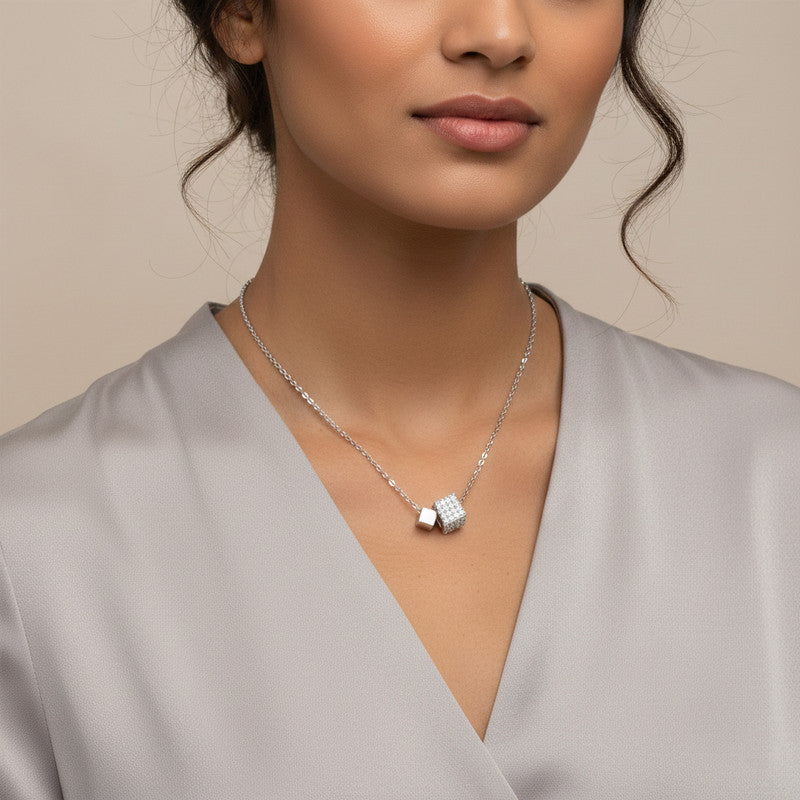 Sophie White Square Pendant
