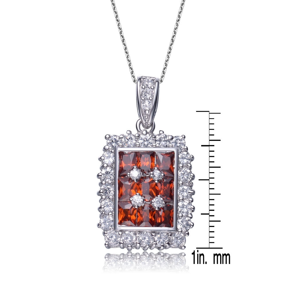 Aurore Zirconia Rectangle Necklace
