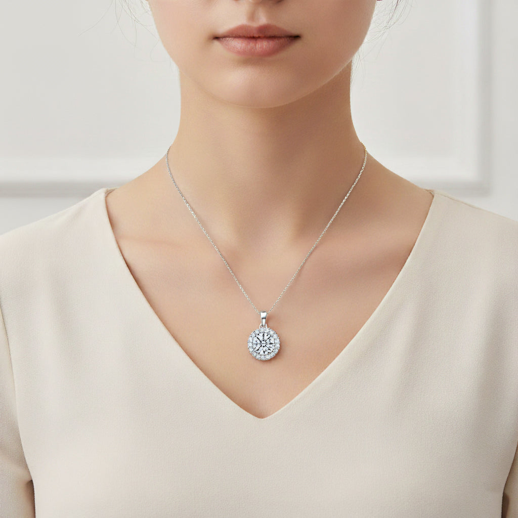 Adele Round Halo Pendant