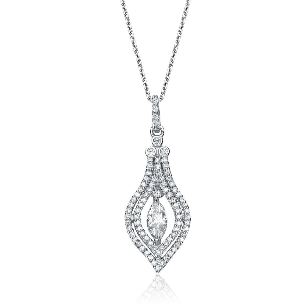 Laurie Pavé Teardrop Pendentif Necklace