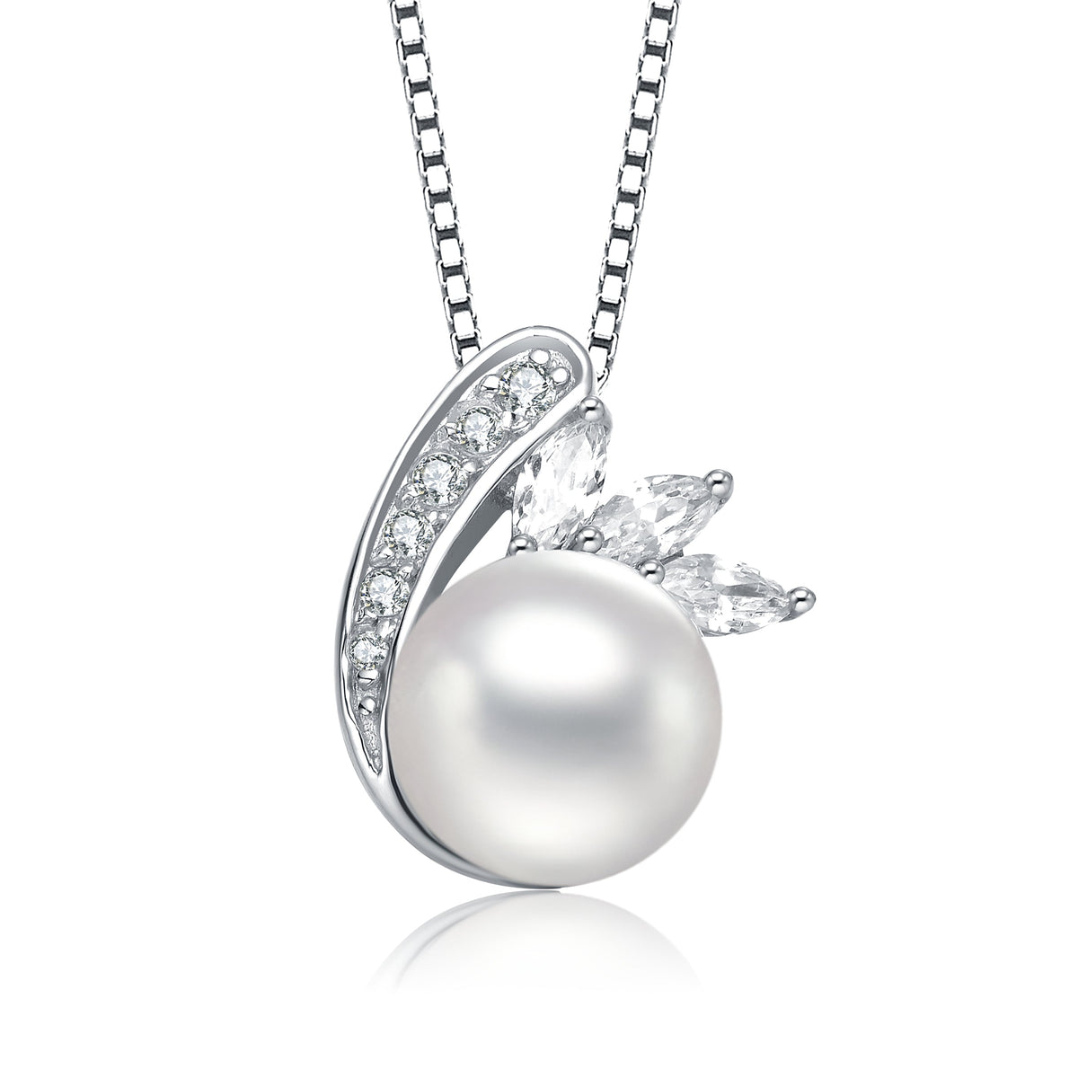 Danielle Leaf Pearl Pendentif Necklace