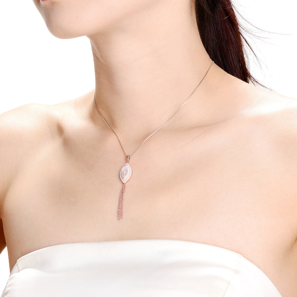 Nadine Frosted Tassel Collier Necklace