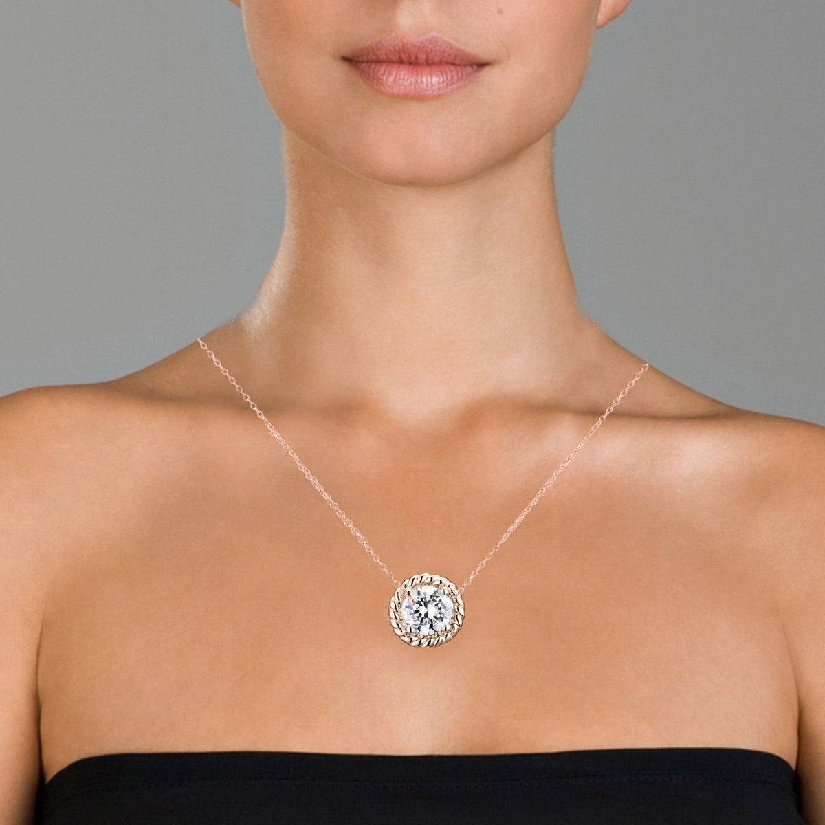 Celeste Midi Round Cable Stud Pendant