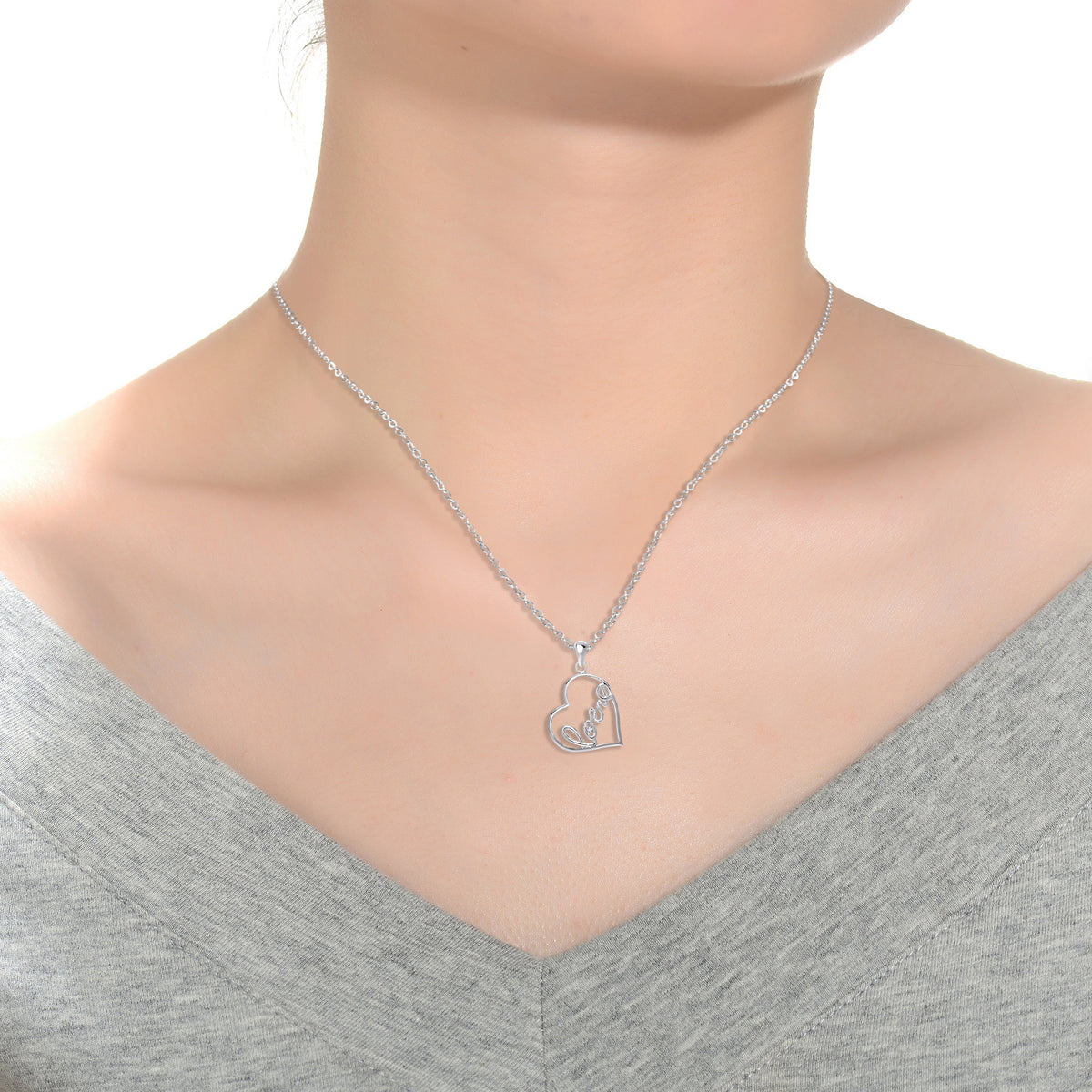 Classy ' Love ' Heart Shape Pendant Necklace