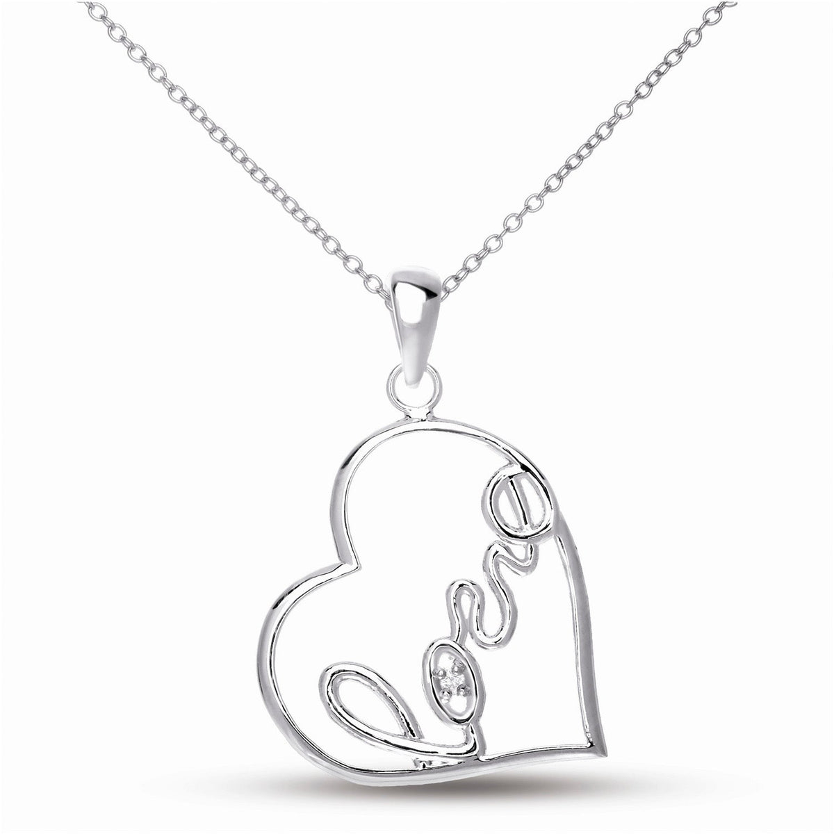 Classy ' Love ' Heart Shape Pendant Necklace