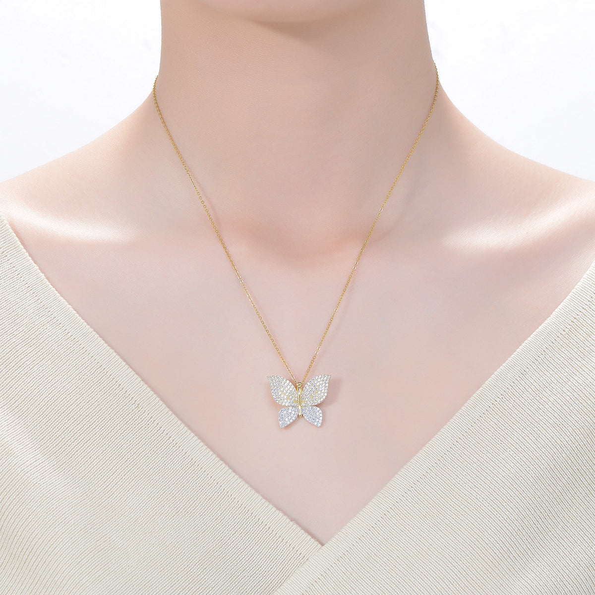 Adele Dainty Link Butterfly Necklace
