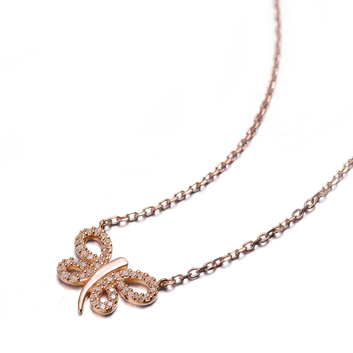 Vivienne Pavé Butterfly Pendentif Necklace