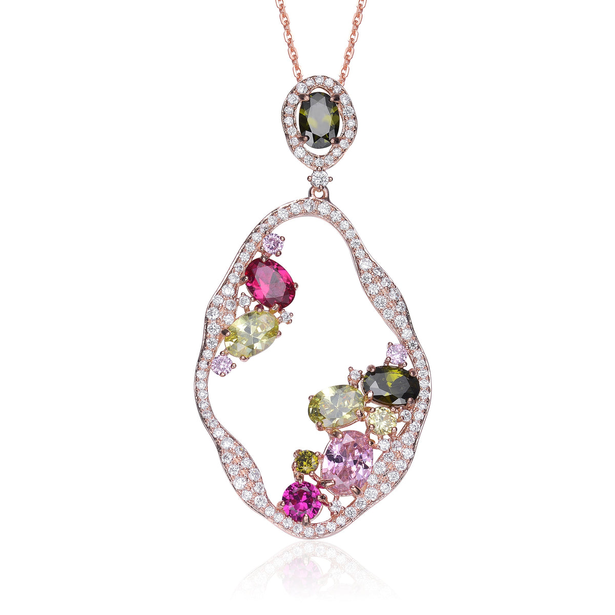 Élise Asymmetrical Oval Pendentif Necklace