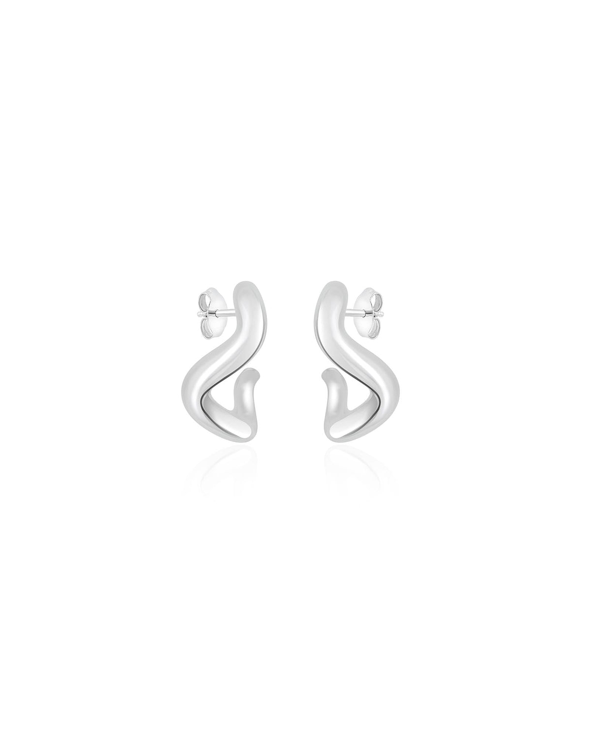PETITE COMETE CREOLE SILVER EARRINGS
