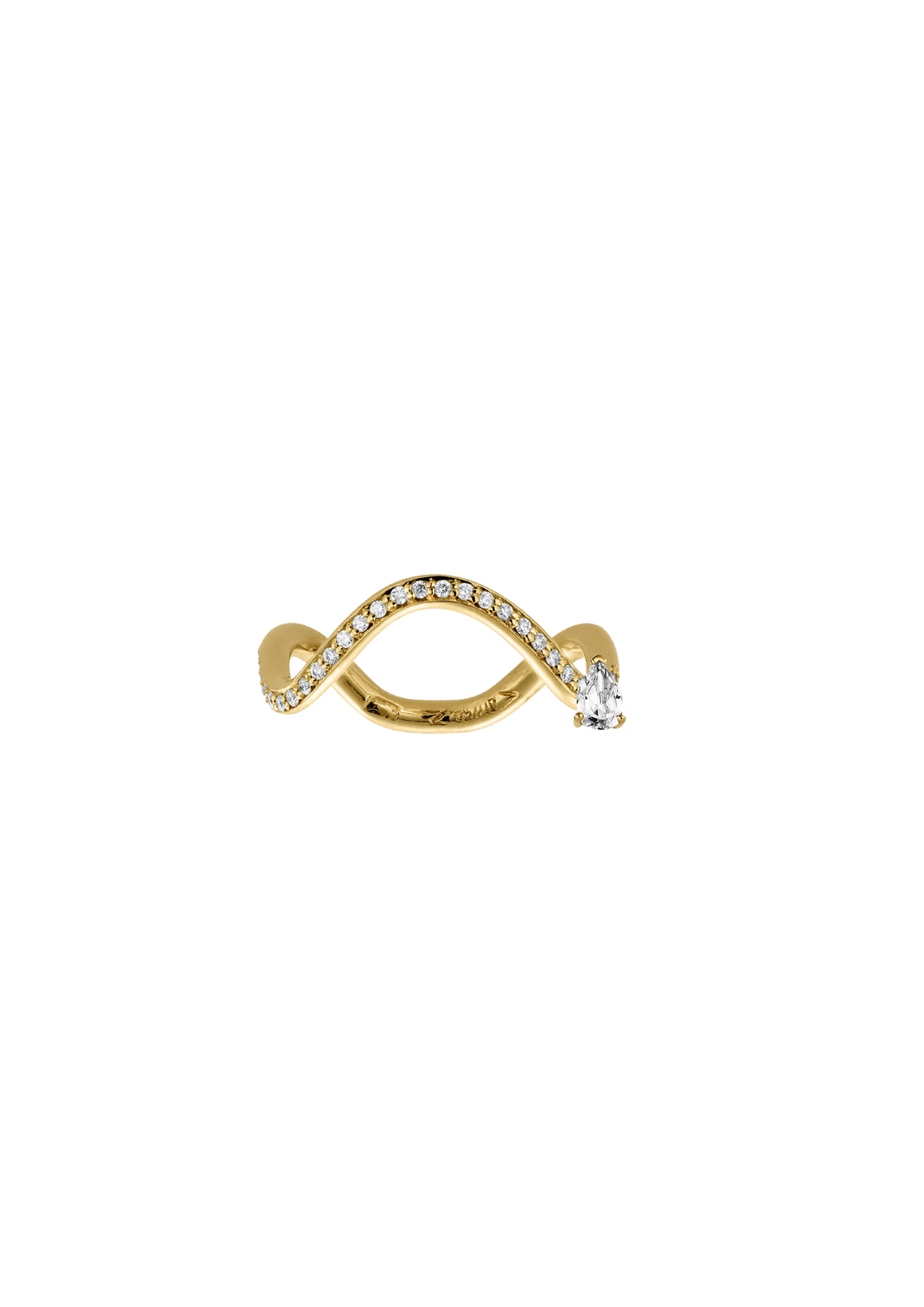 PETITE COMETE PAVÉ PEAR DIAMOND RING