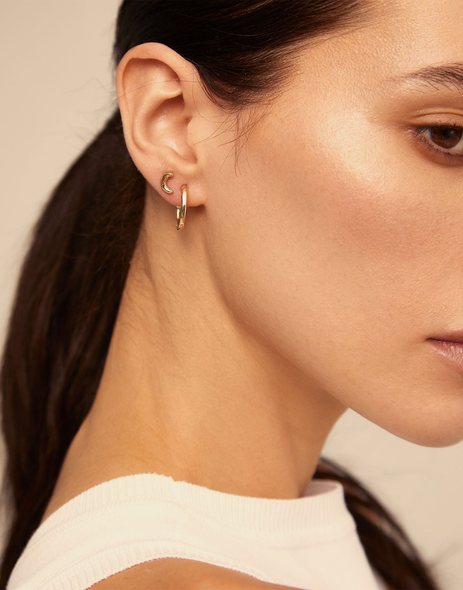 Moon Single Stud Earring