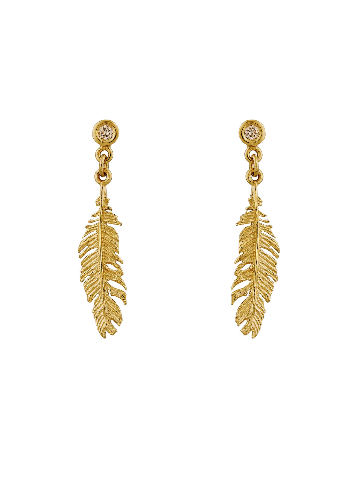 Plume & Champagne Diamond Drop Earrings