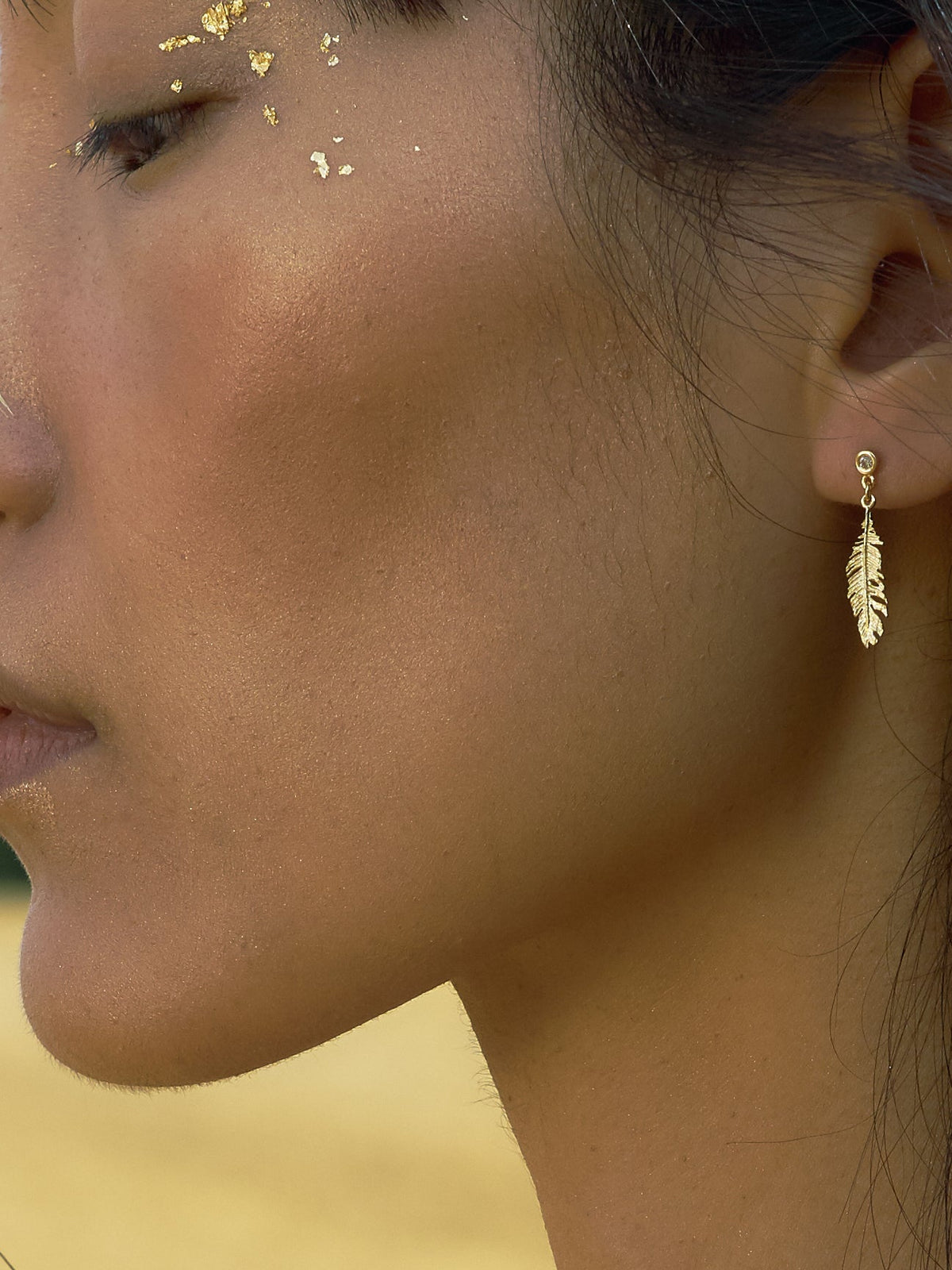 Plume & Champagne Diamond Drop Earrings