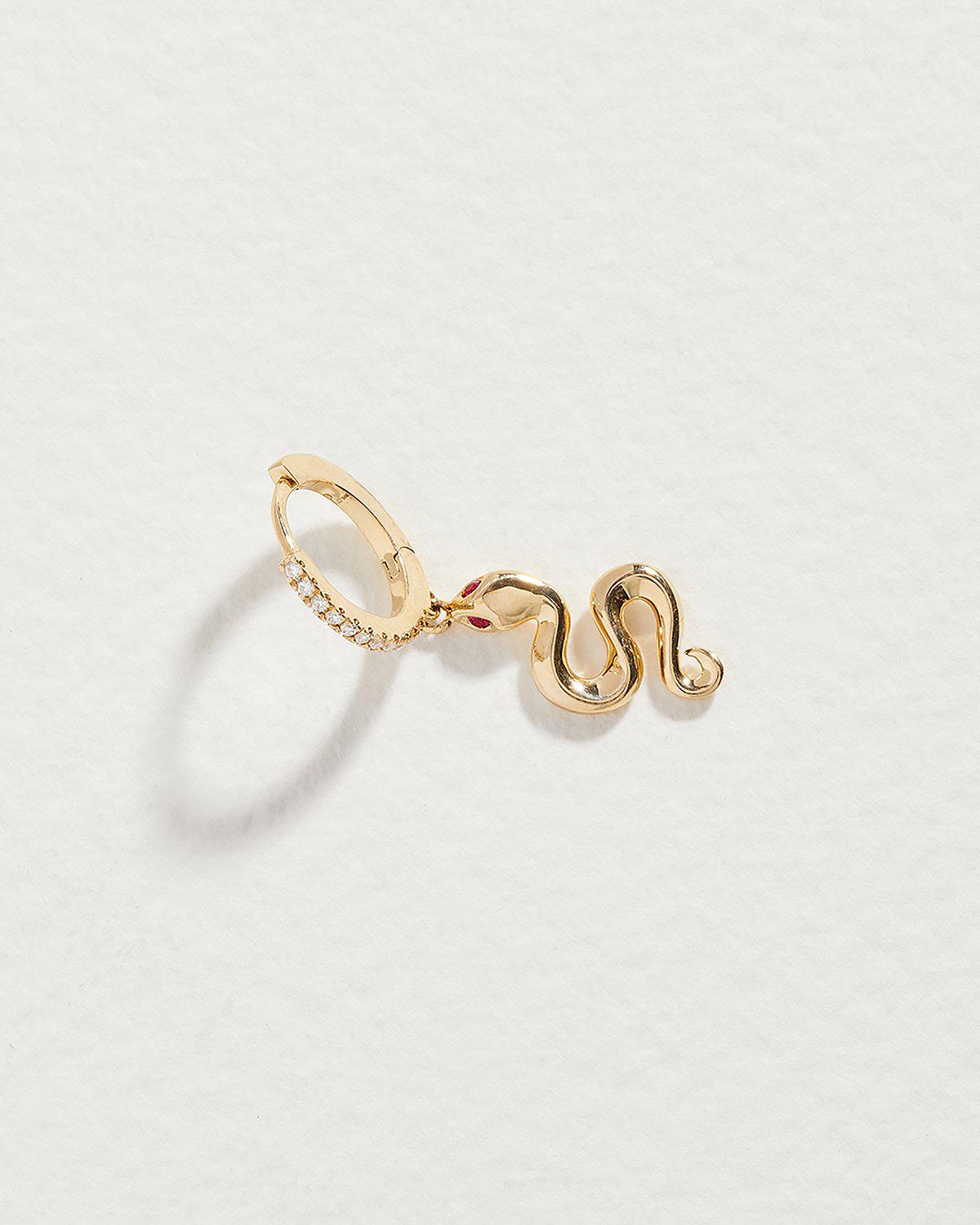 Serpent Ruby Pavé Huggie