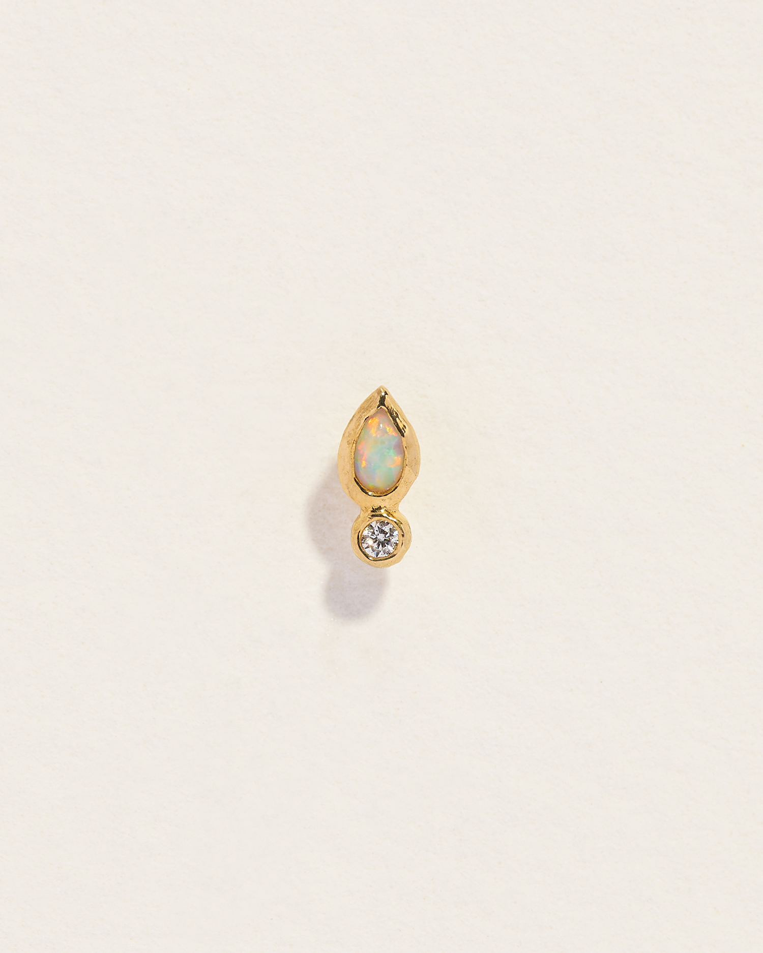 Bezel Pear Stud