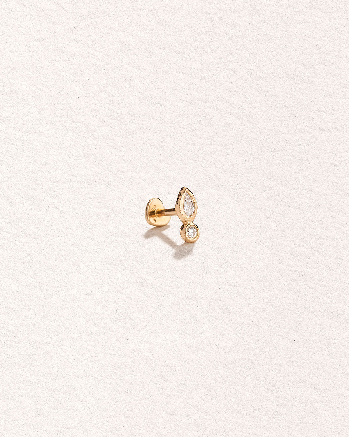 Bezel Pear Stud