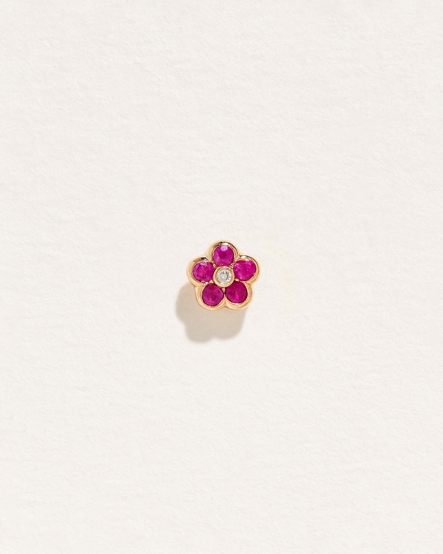 Bezel Flower Stud