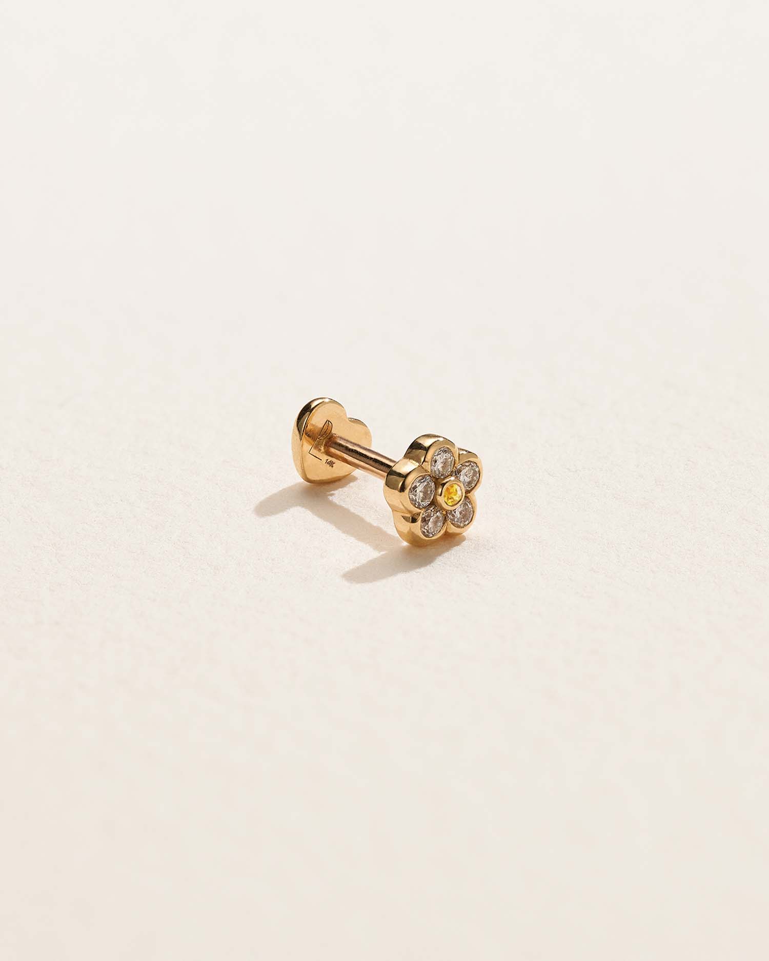 Bezel Flower Stud