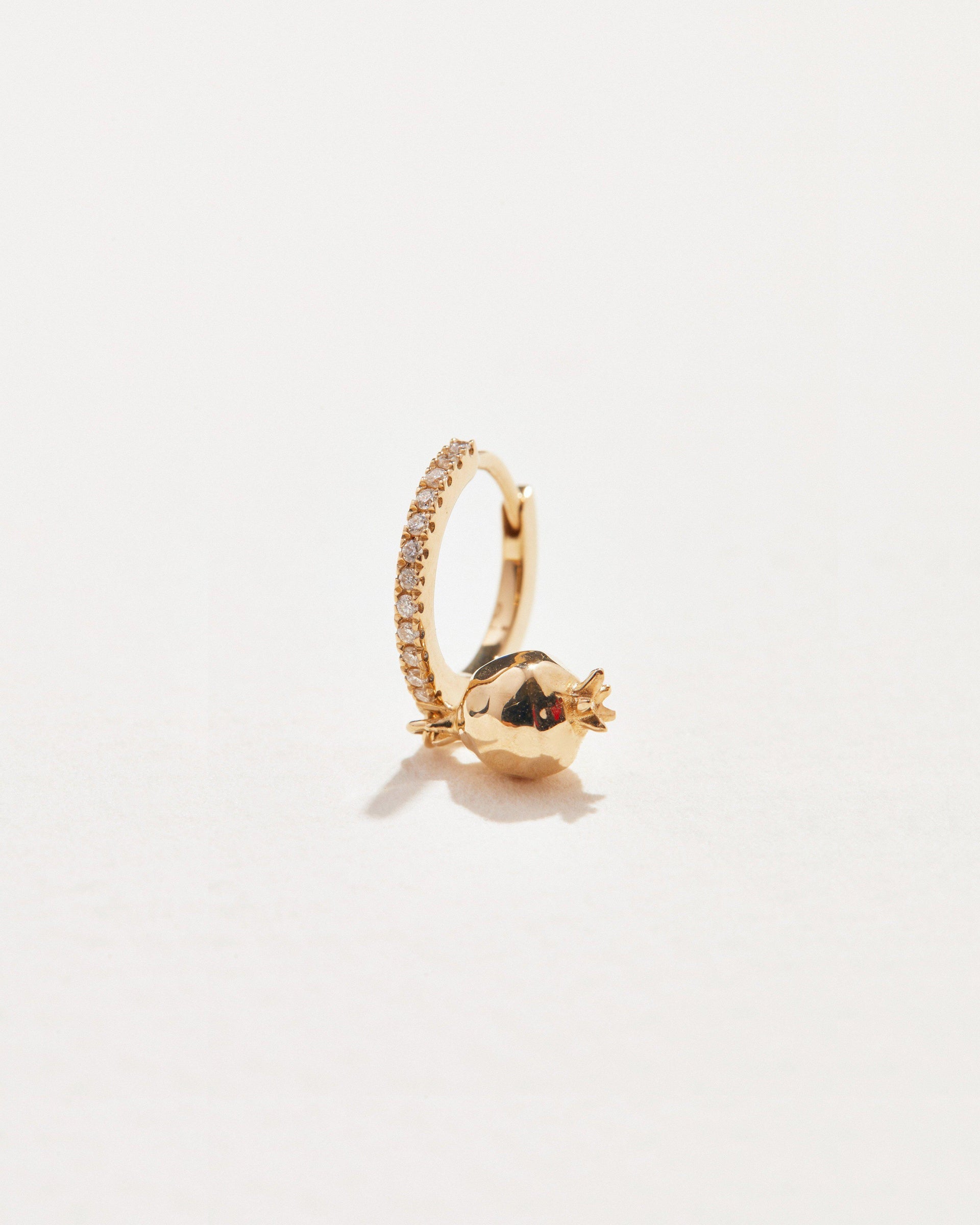 Pomegranate Pavé Huggie