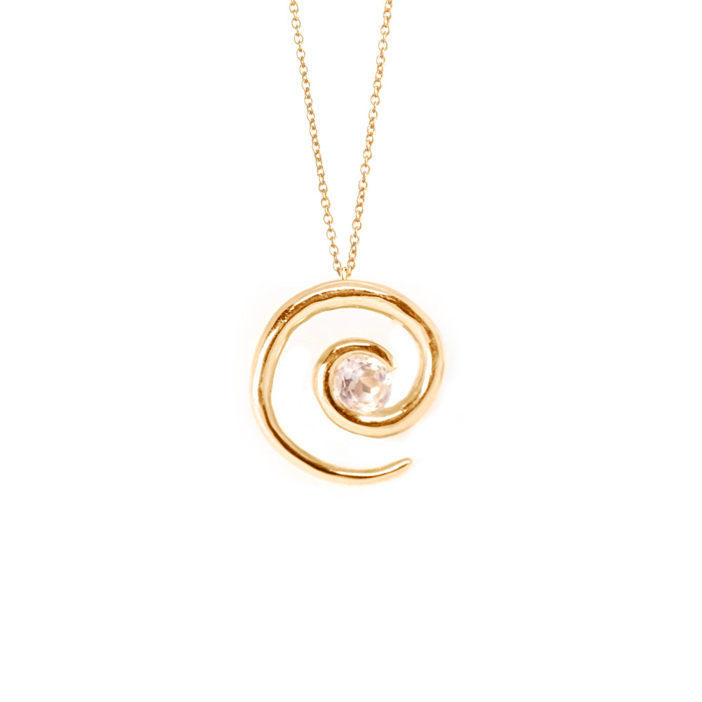 Rose Gold Vermeil Spiral Morganite Necklace