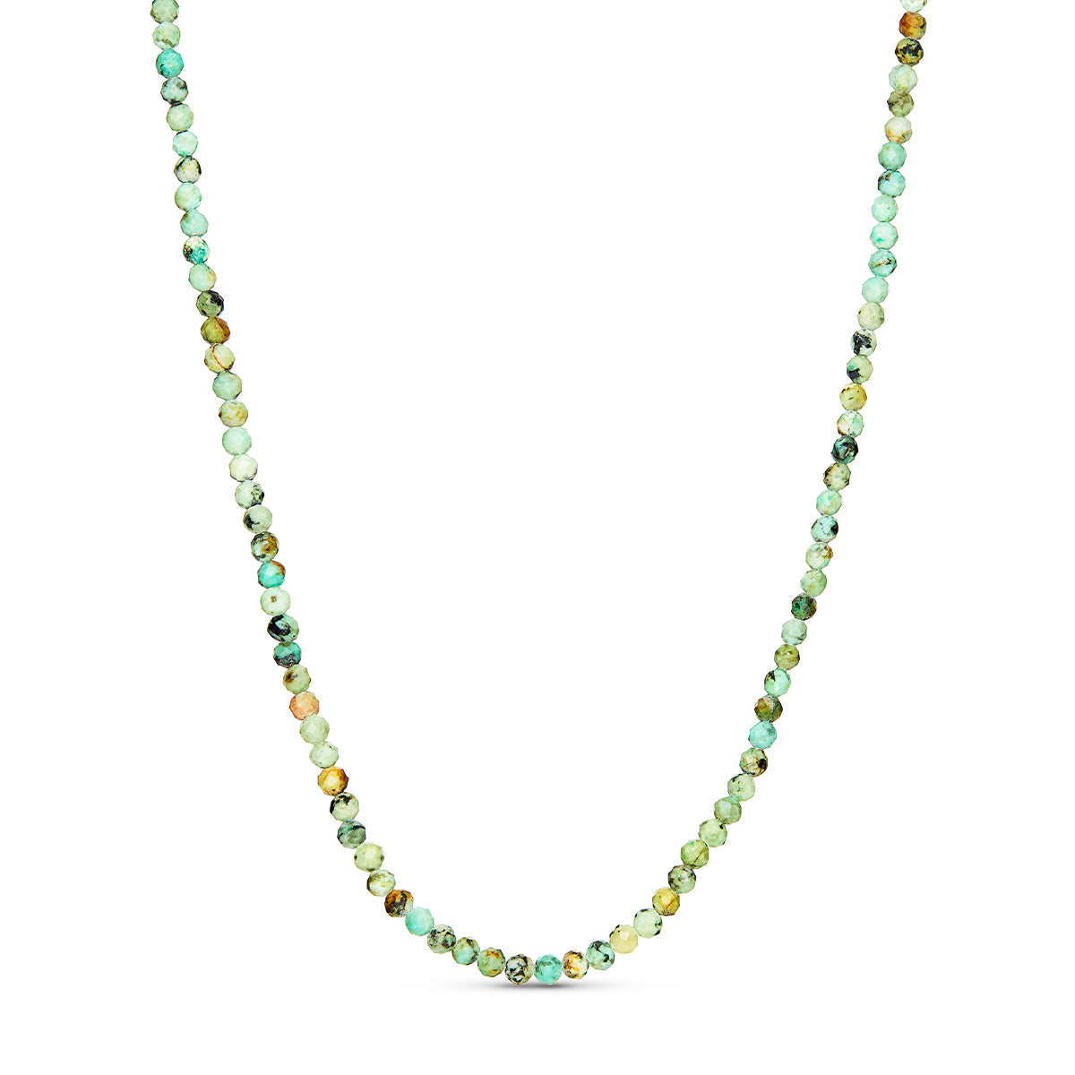 Green Turquoise Beaded Necklace (Gold)
