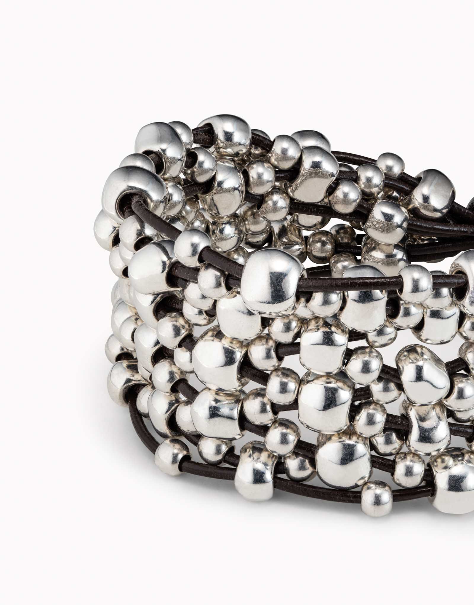 Leather beaded bracelet