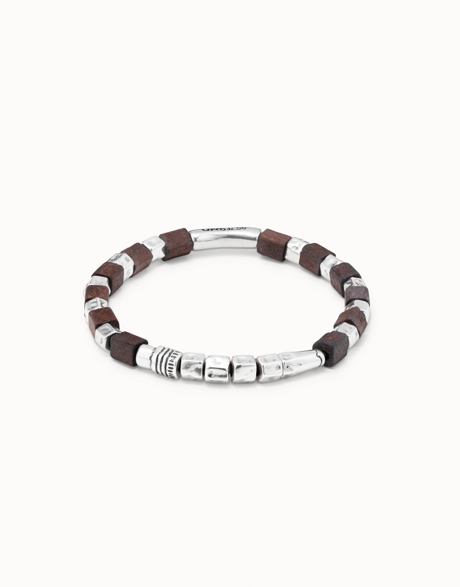 Leather bracelet with wooden beads