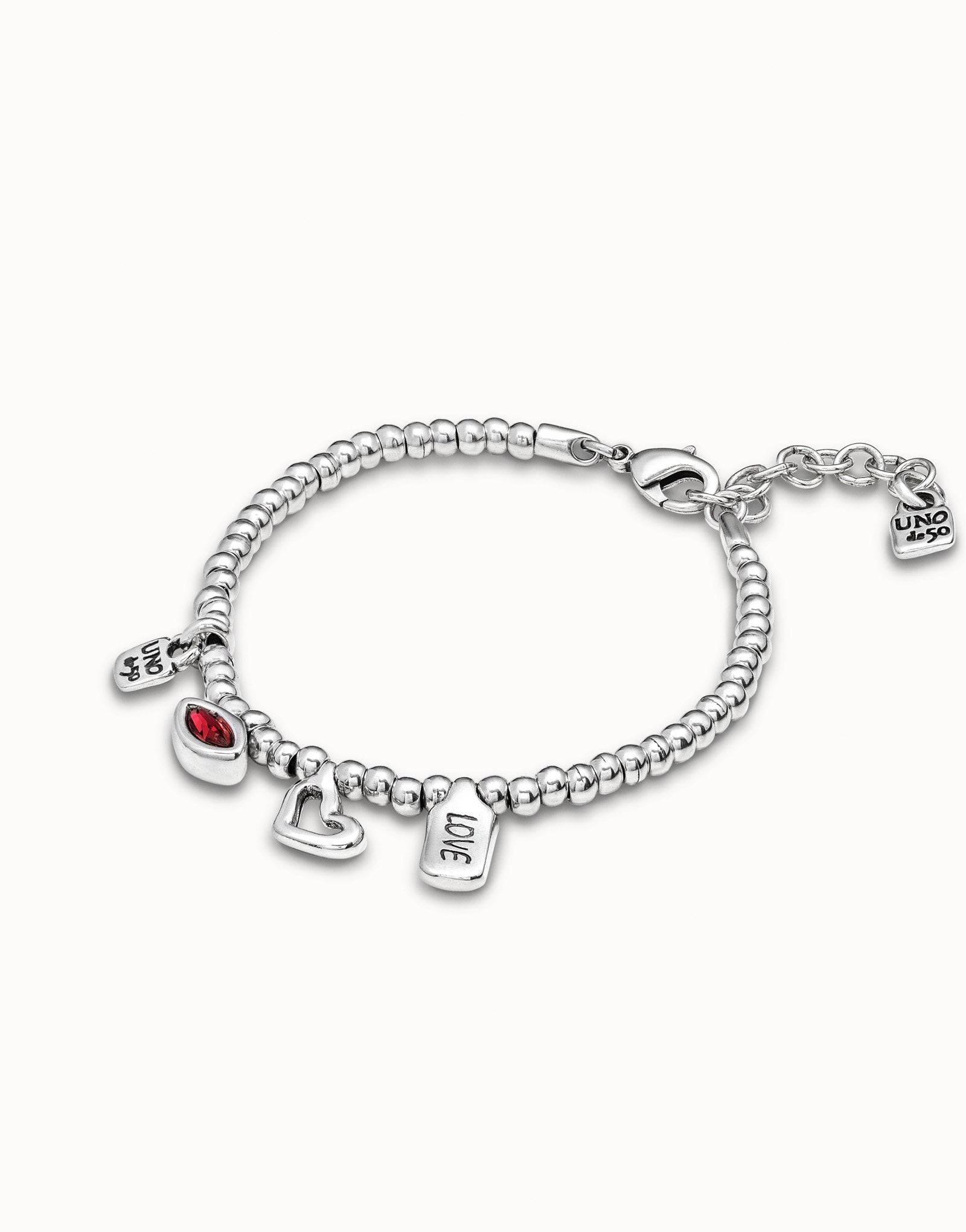 Beaded bracelet with charms