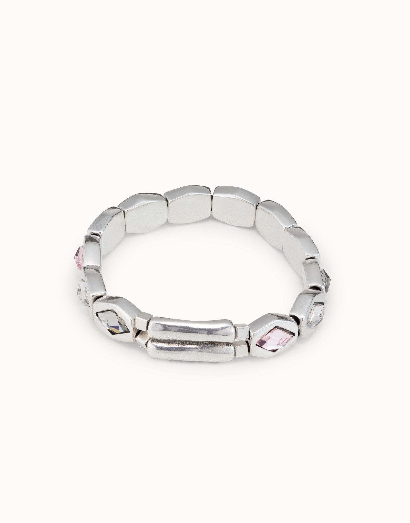 Beaded stretch bracelet with hexagonal  beads