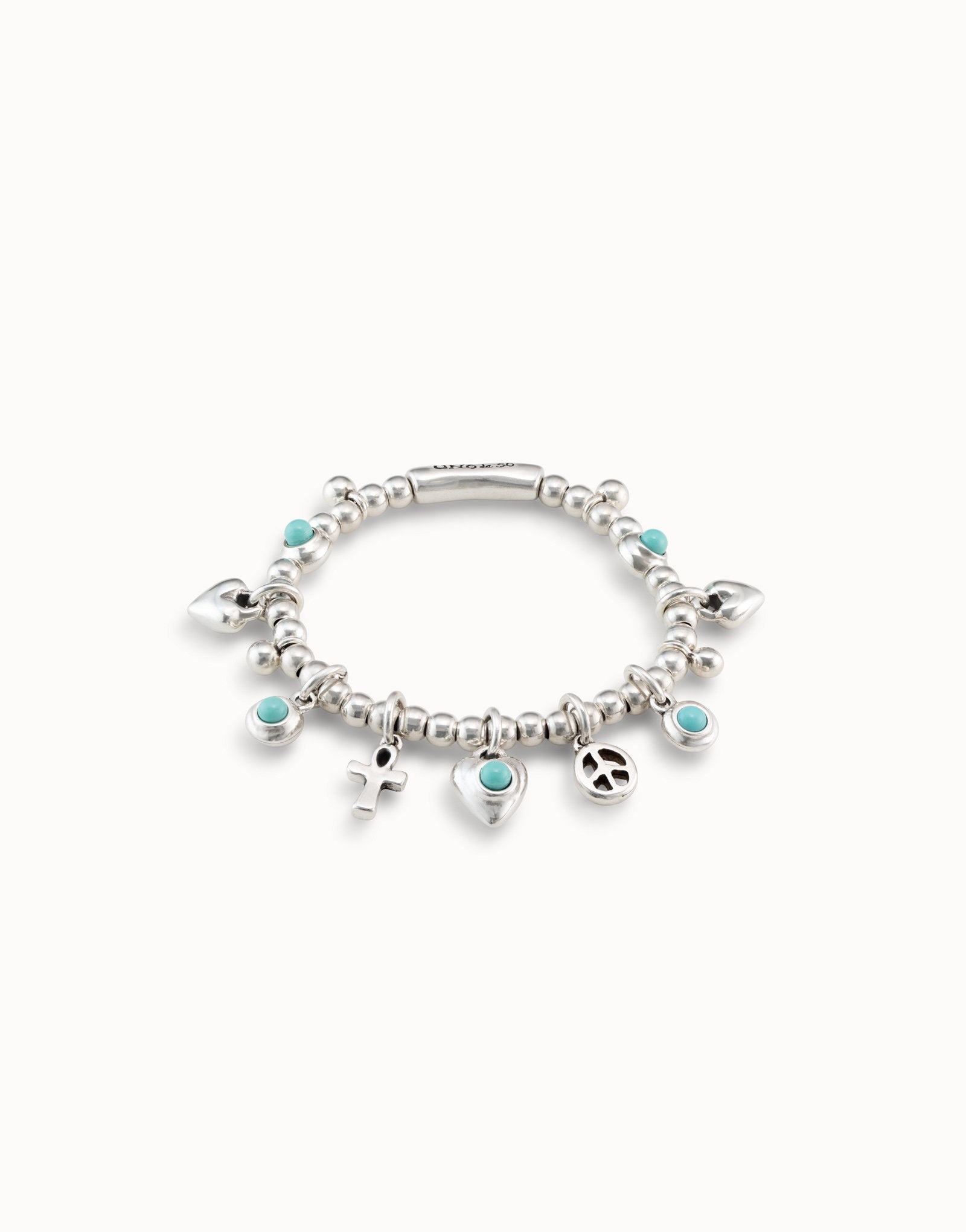 Beaded bracelet with charms