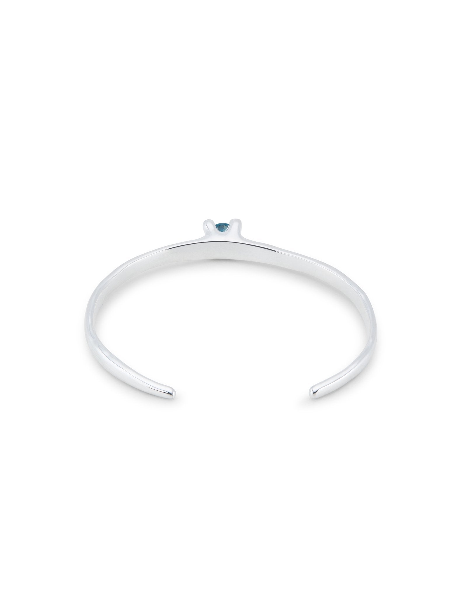 Cuff bracelet with blue cubic zirconia