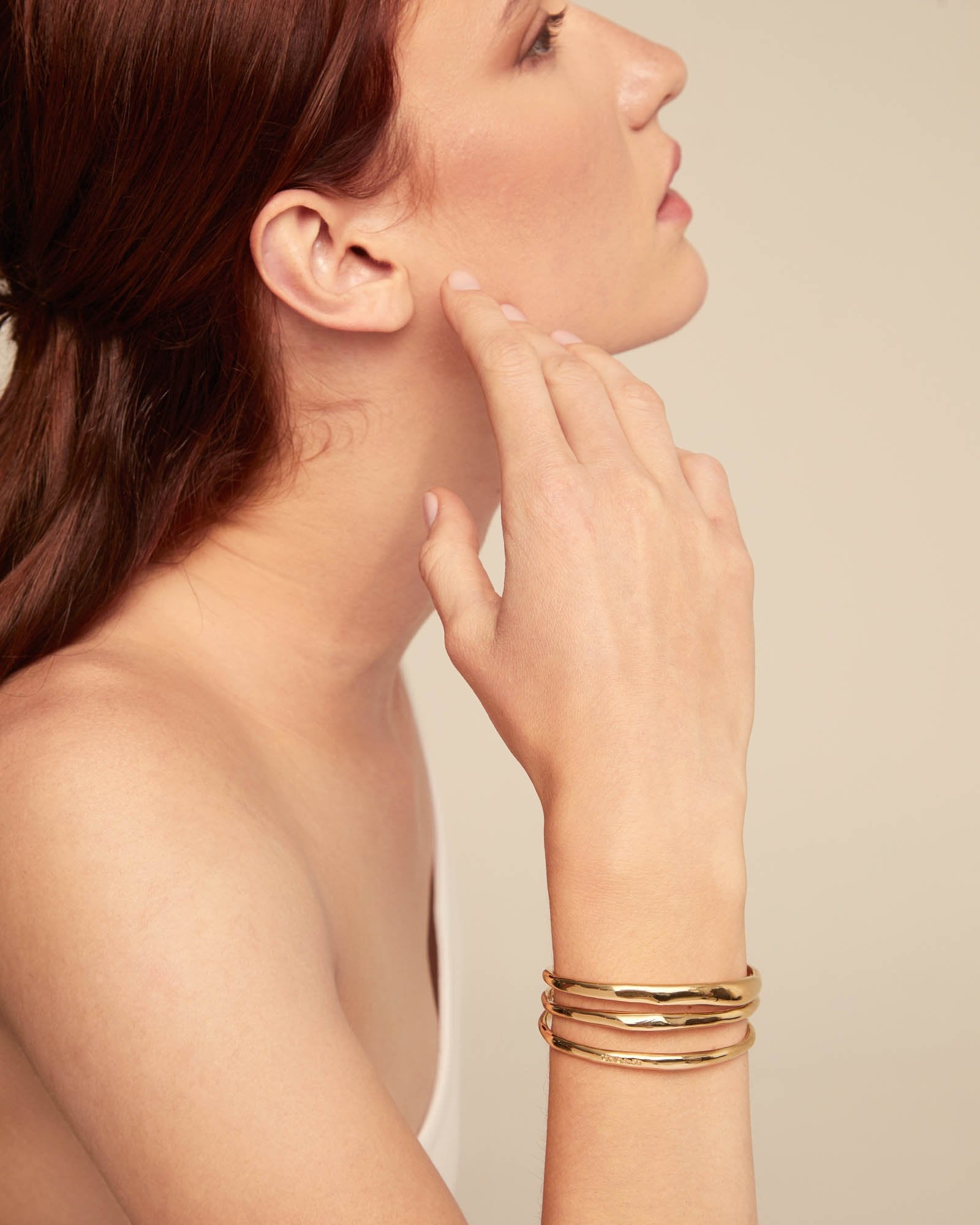 Triple strand cuff bracelet