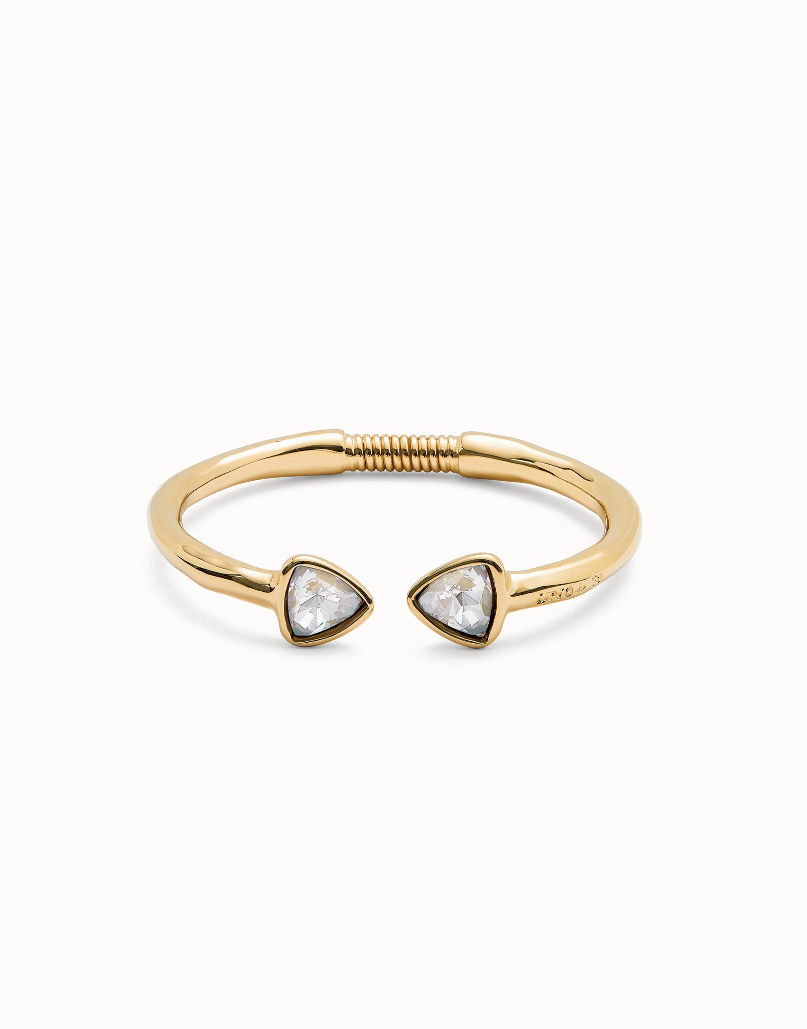 Cuff bracelet with two multicolored  crystals