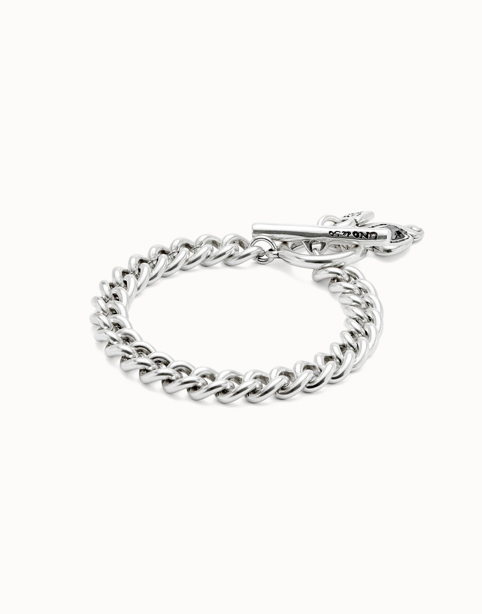 Curb link chain bracelet with charms