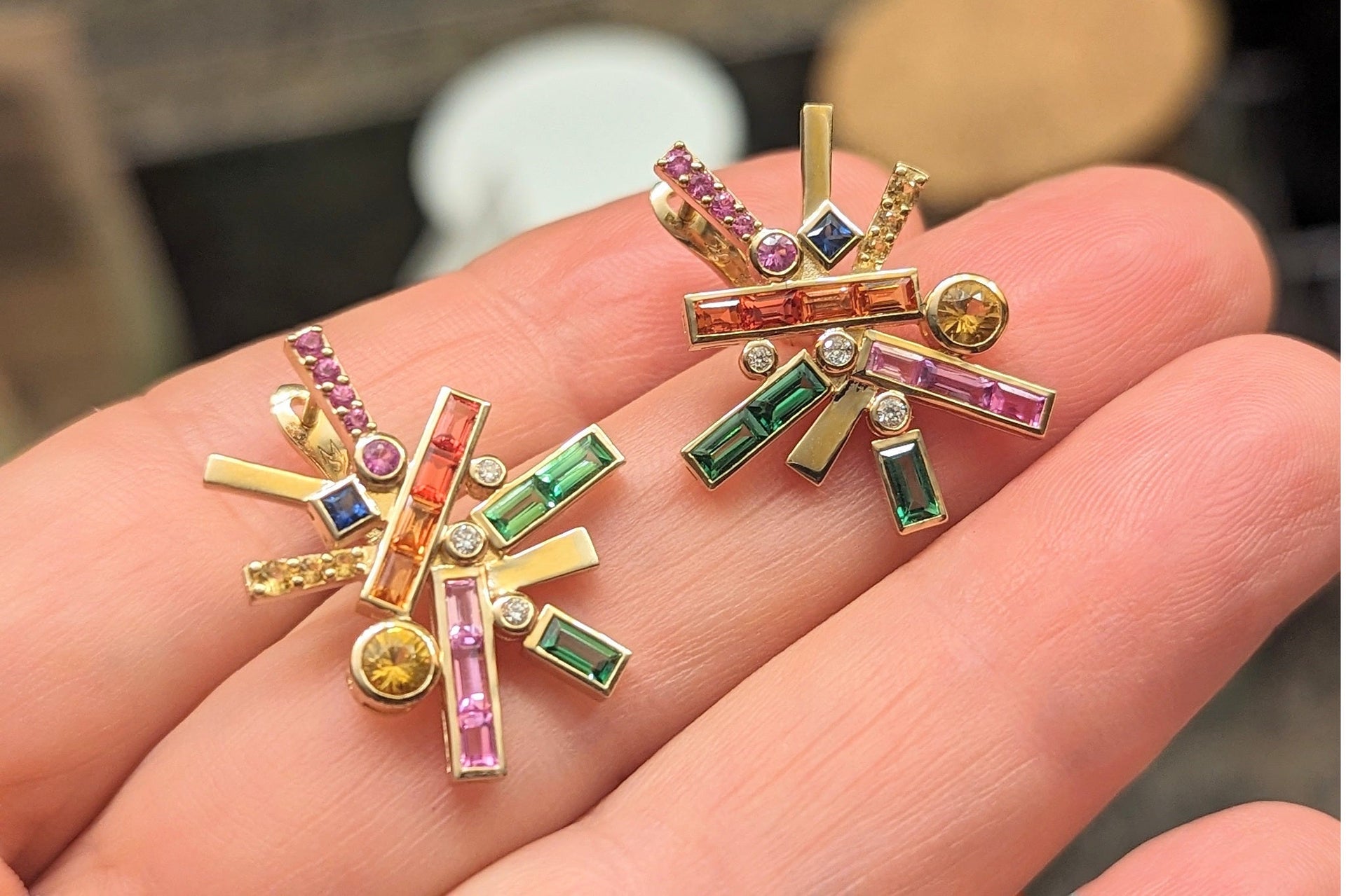 Starburst Multi-Color Post Earring