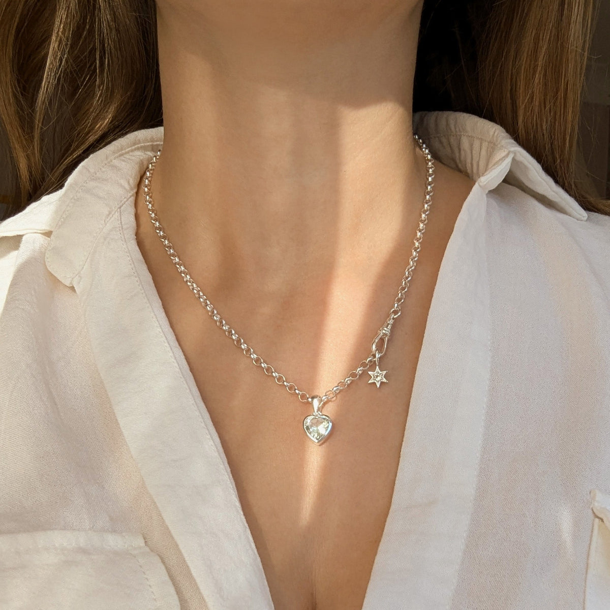 Garden Party Green Amethyst Heart Pendant