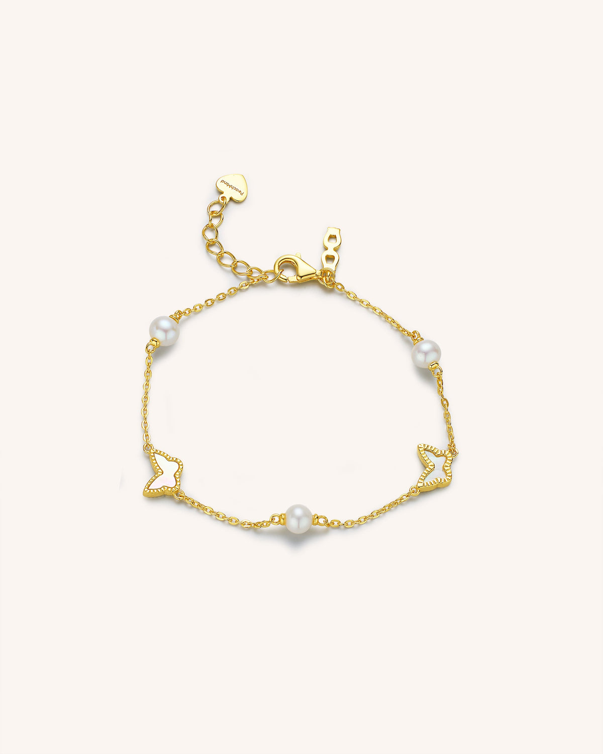 Two Butterfly Pearl Bracelet