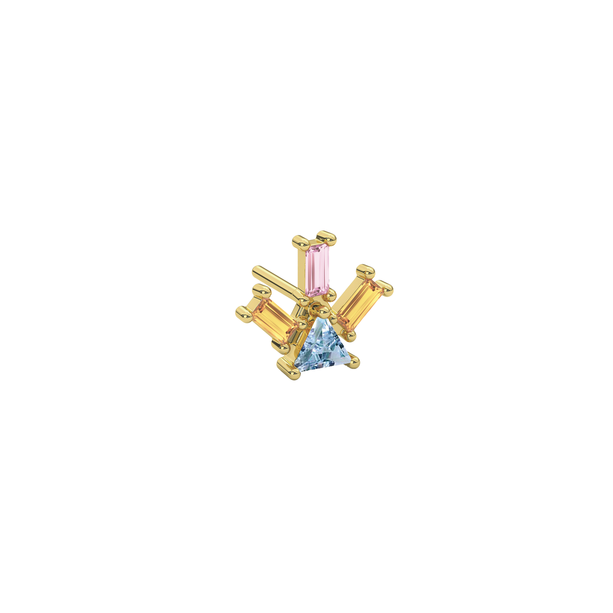 PYRAMID RAY BLUE TOPAZ EARRINGS