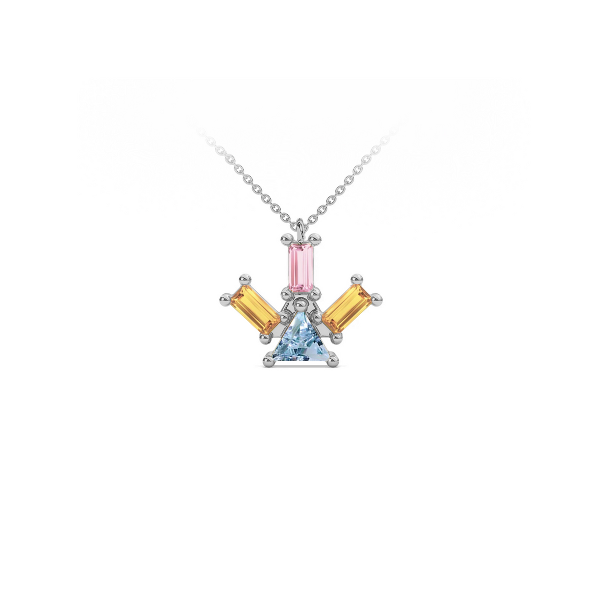 PYRAMID RAY BLUE TOPAZ NECKLACE