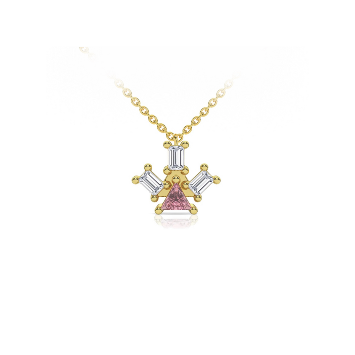 PYRAMID RAY TOURMALINE DIAMOND NECKLACE