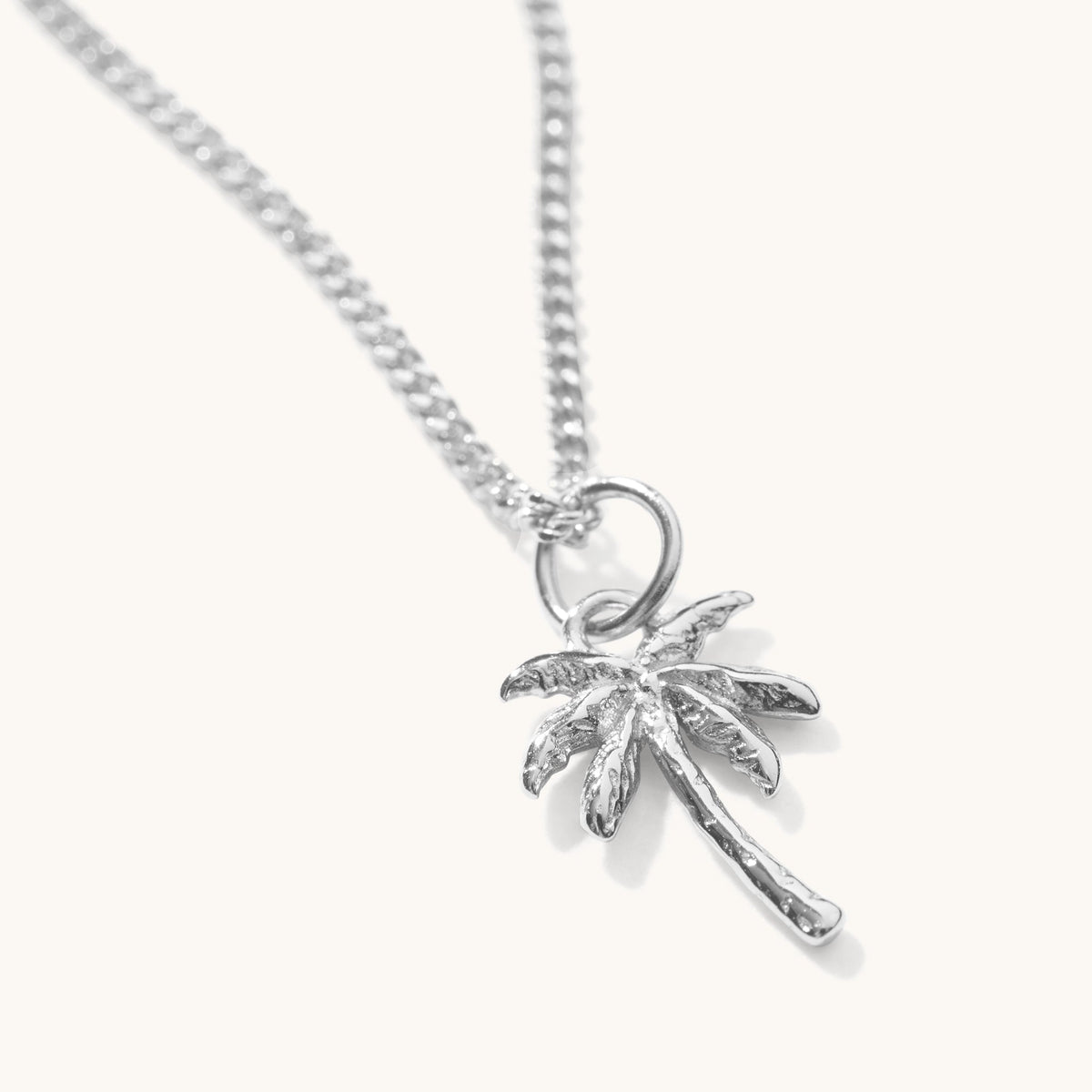 Palm Tree Necklace Silver