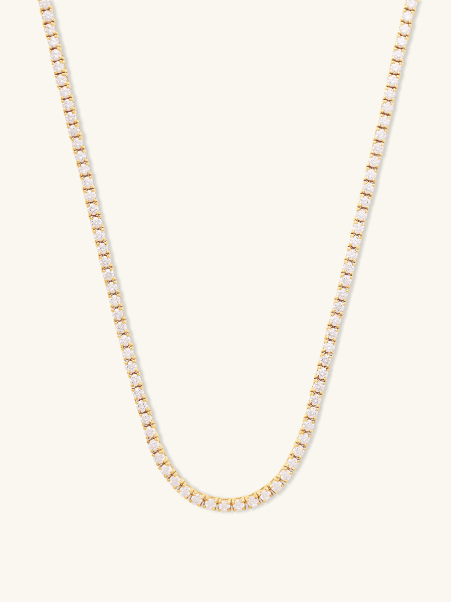Pave 14K Gold Vermeil Tennis Necklace