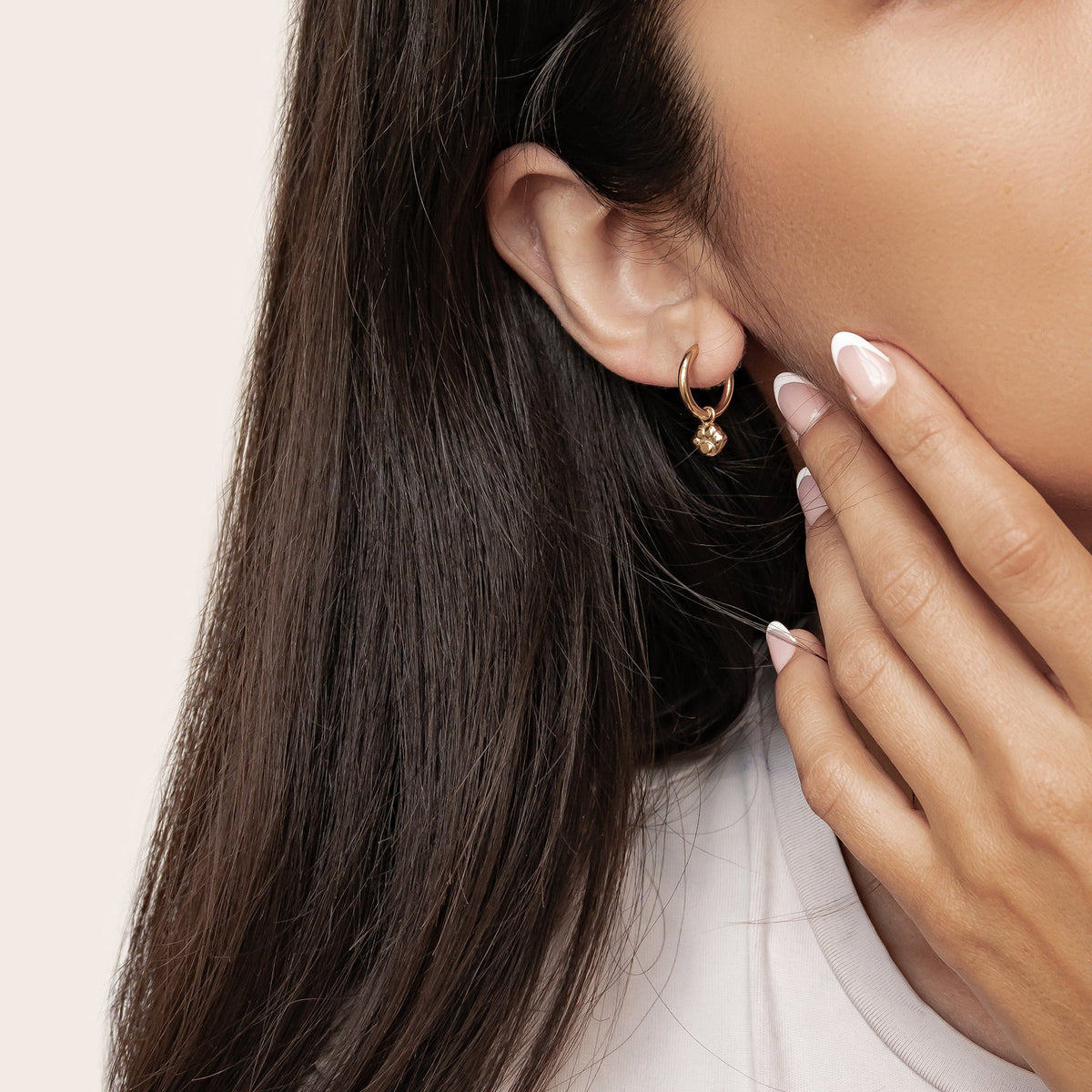 Paw Print Charm Hoop Earrings Waterproof