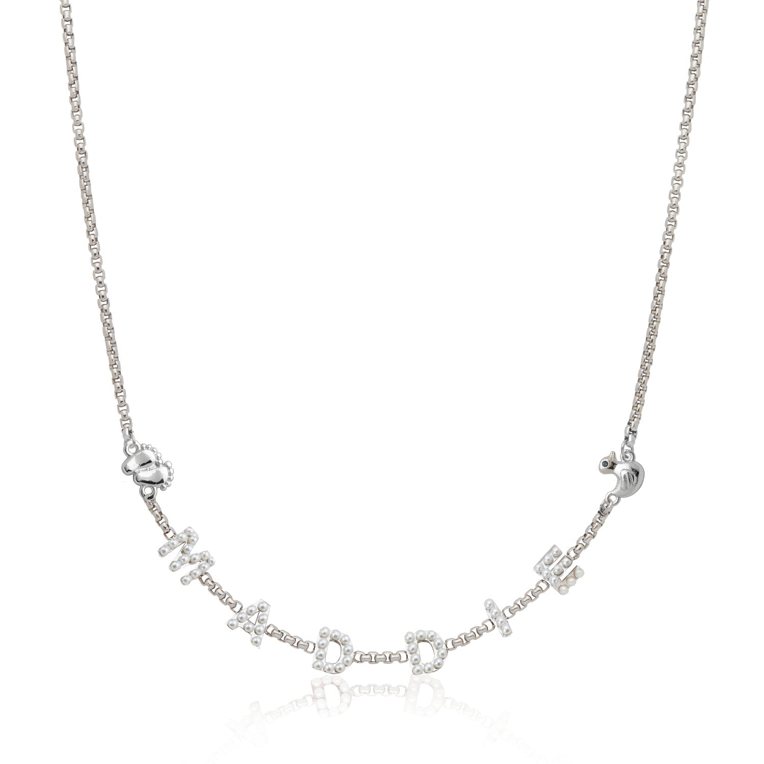 Pearl Custom Name Necklace (Silver)