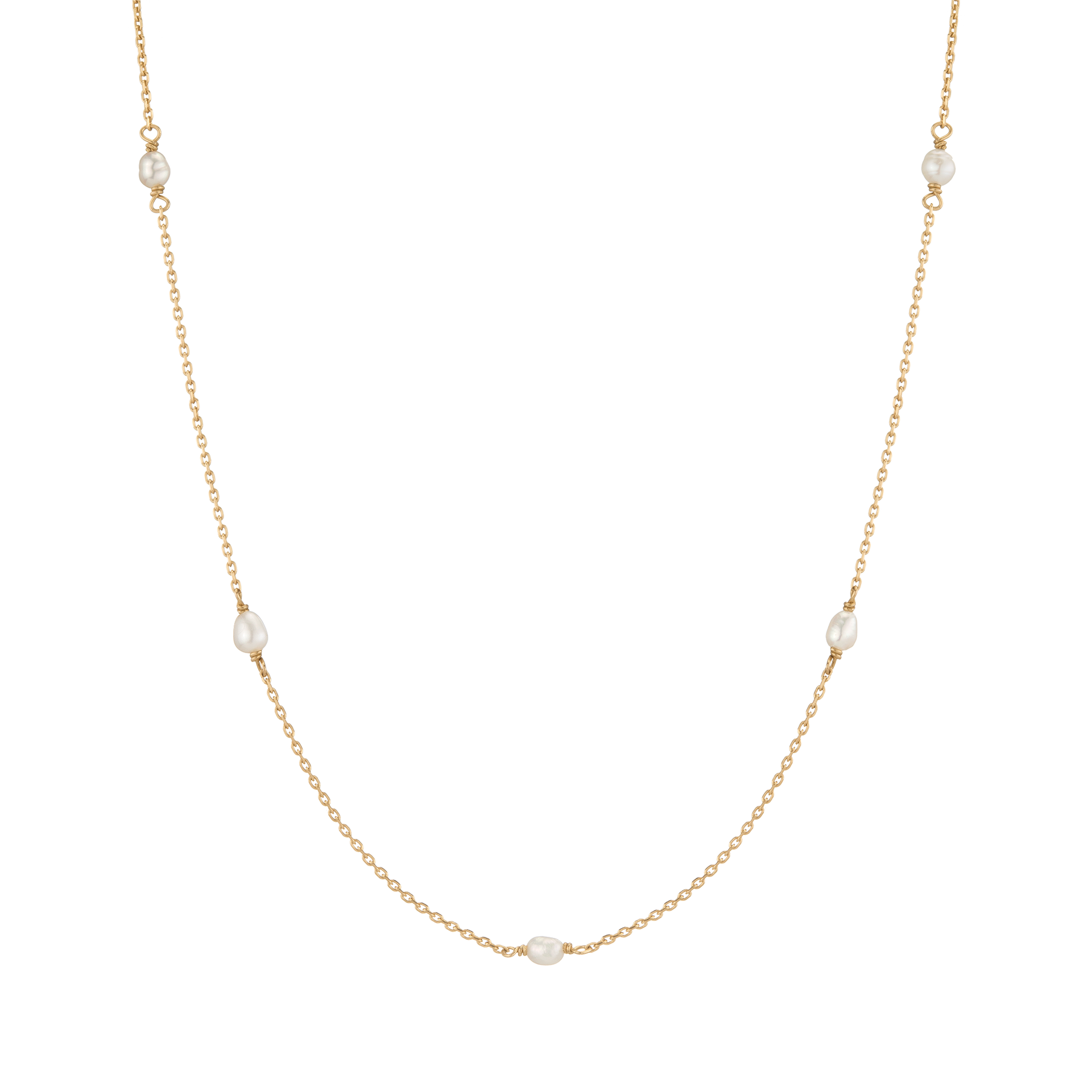 Organic Pearl Station Necklace