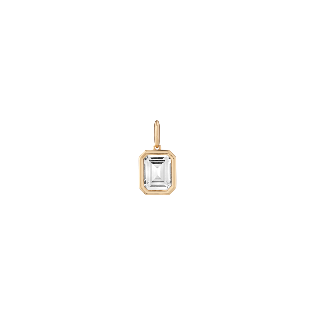 Emerald Lab Grown White Sapphire Bezel Pendant